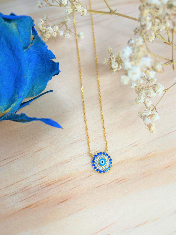 Deep Blue Evil Eye Necklace