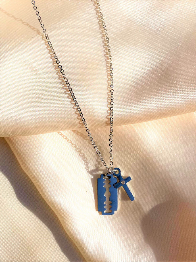 Cross Razor Necklace