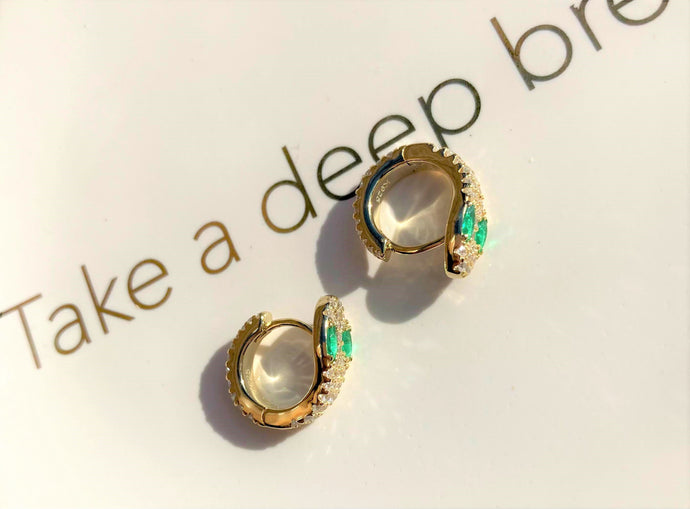 Green Snake Earrings